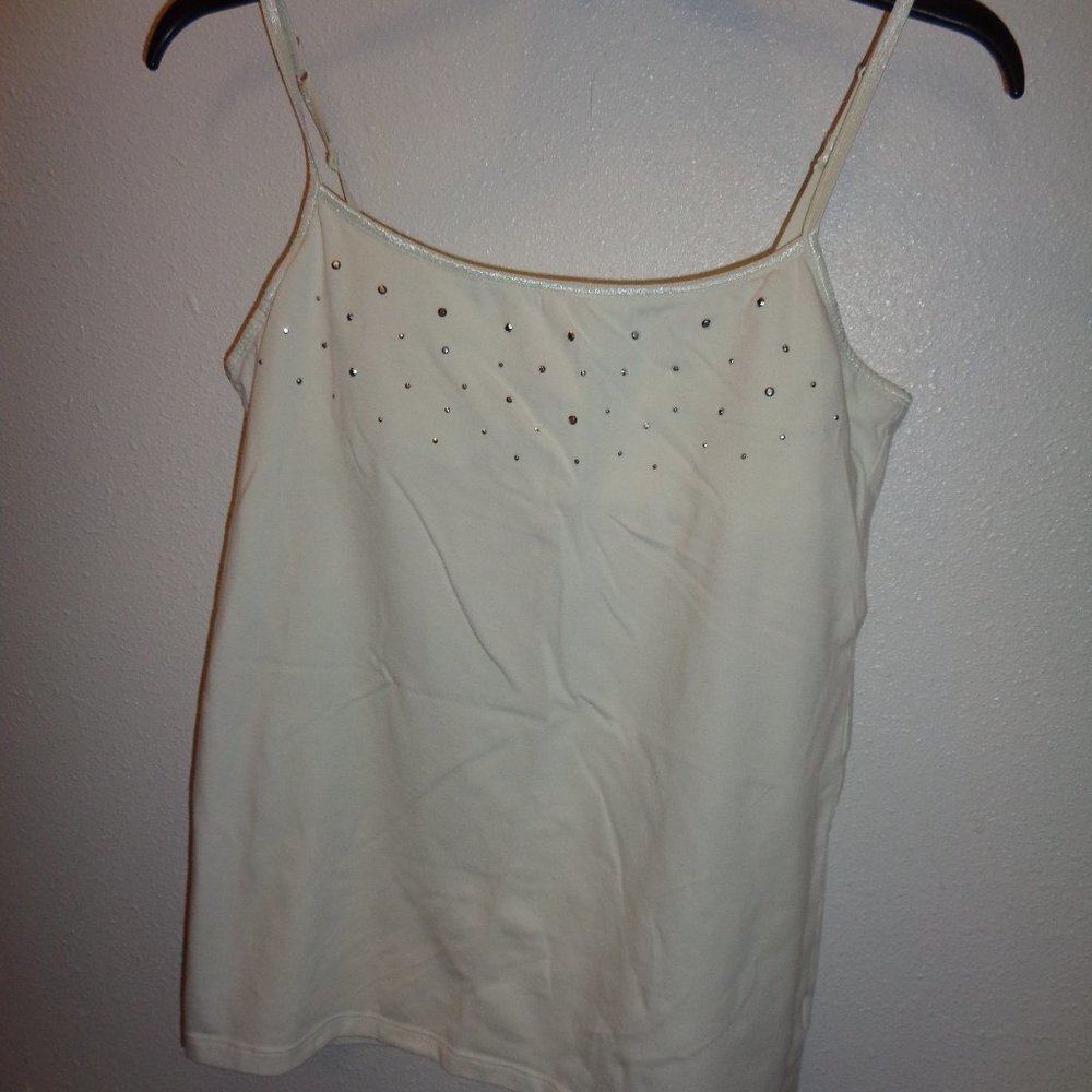 SO Junior's Cami White Silver Bling Size XL